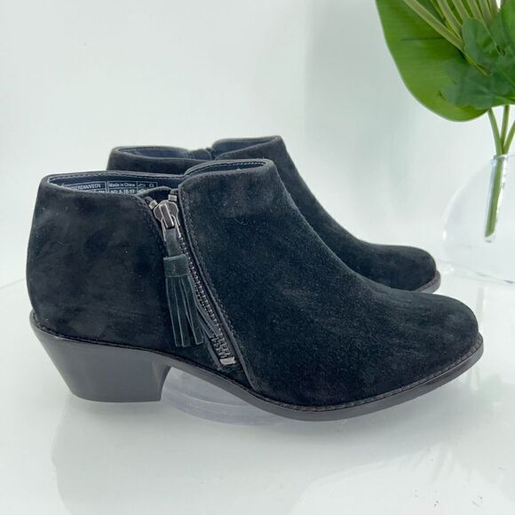 Vionic Women's Serena Boot Size 6.5 Bootie Black Suede Almond Toe Zip Comfy Shoe - Picture 3 of 13